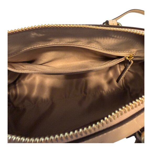 Coach Mini Bennett Crossgrain Leather Satchel Beige Sand - Picture 13 of 15